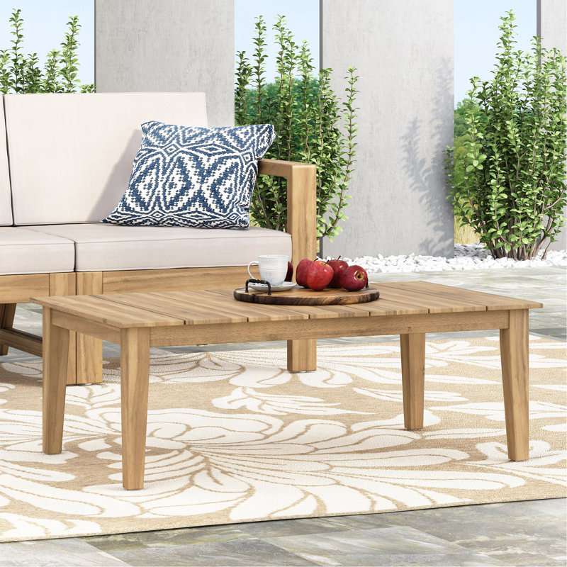 Table basse d'extérieur en bois d'acacia