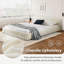 Modern Queen Size Upholstered Platform Bed Frame With Chenille Fabric And Pleated Headboard-114248963