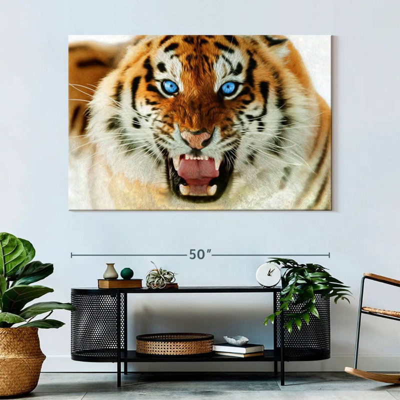 Tigre furieux Brampt, H 34 po x l 51 po