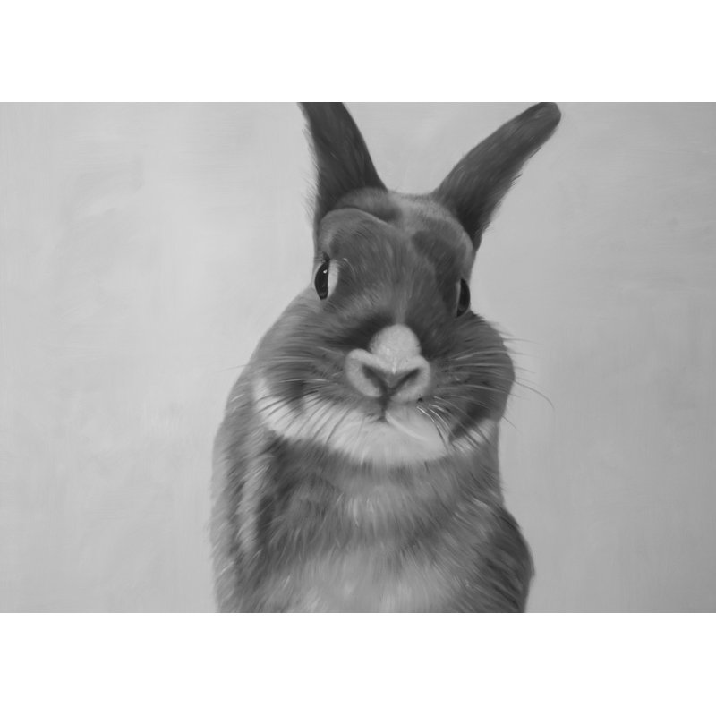 Drôle de lapin gris - Toile d'animaux gris pour la décoration intérieure