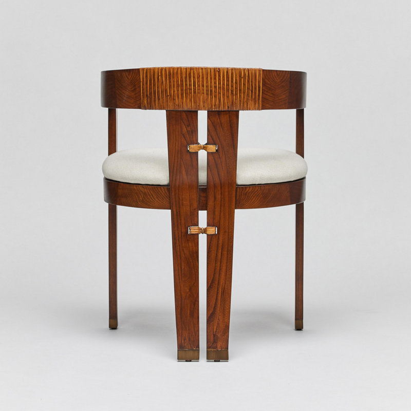 Maryl III Upholstered Arm Chair, Sisal Weave, Chestnut