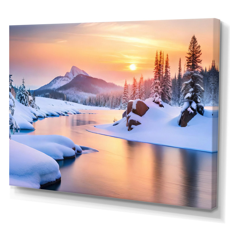 Hiver, beauté de l'Alaska IV, H 30 po x l 40 po x P 1,5 po, Toile tendue