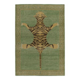 Distressed Homage Hand Knotted Wool Animal Print Area Rug