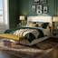 European Double & King Velvet Ottoman Bed With LED Storage Headboard, Frame With Charging Port, Beige-479244809