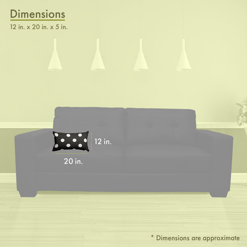 Polka Dot Rectangular Cotton Throw Pillow