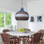 Luminaire suspendu unique en rotin bleu, lustre panier pour couloir de cuisine-942827905