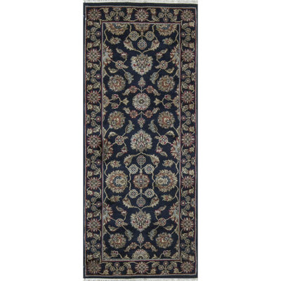 Hand-Knotted High-Quality Navy Runner