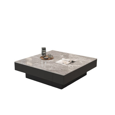 Light luxury square stone slab coffee table