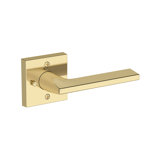 Anaheim Hills Privacy Lever with Contemporary Square Rose in Lifetime (PVD) Satin Brass