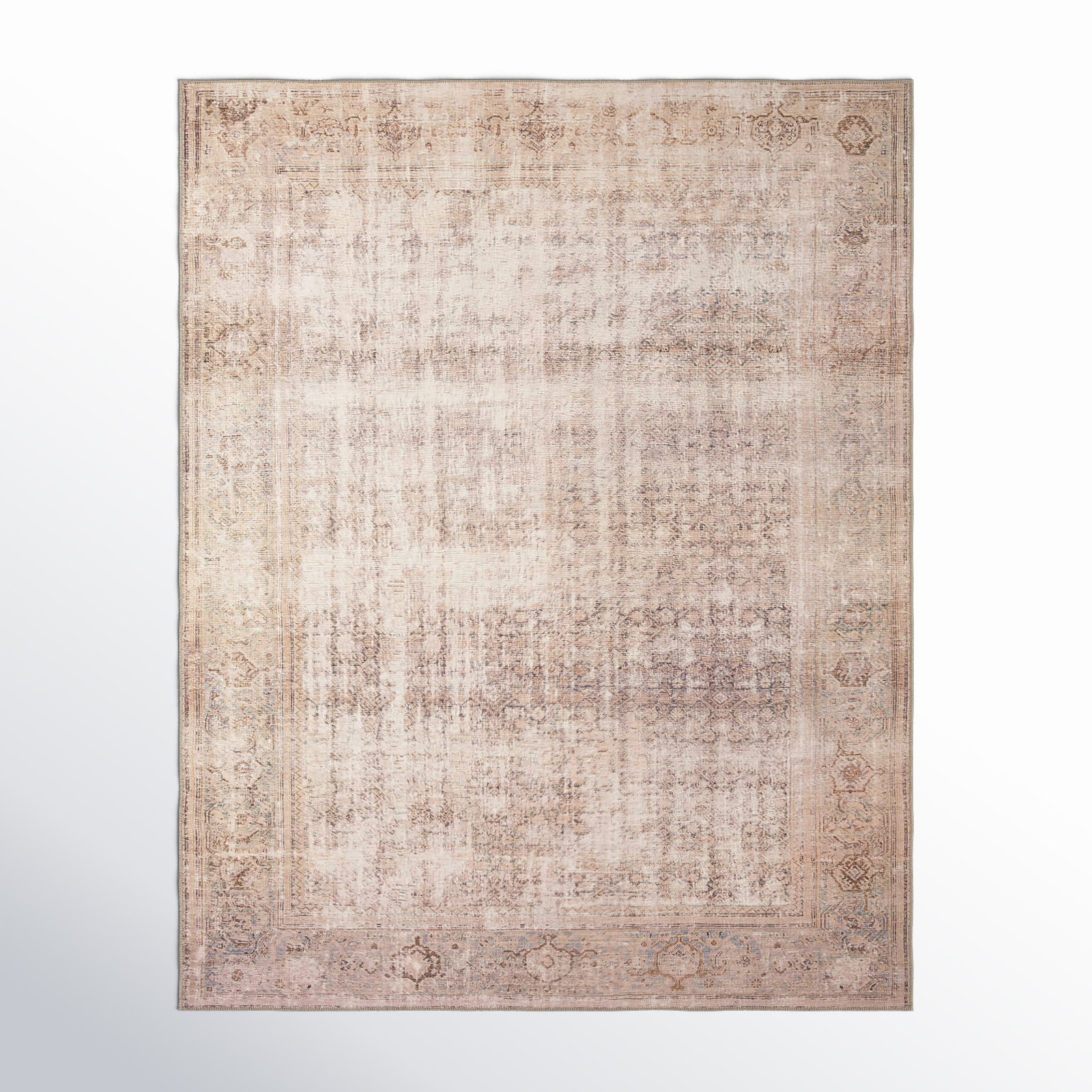 Georgie Oriental Ocean/Sand Area Rug, Rectangle 7'6" x 9'6"