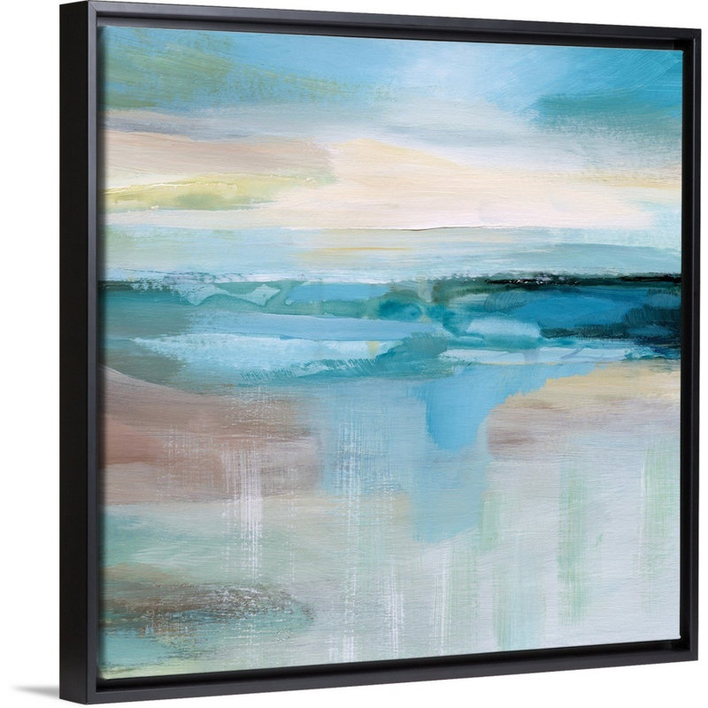 Lumière toscane - reproduction d'art sur toile, Cadre flottant noir, H 25,7 po x l 25,7 po x P 1,75 po