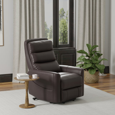 Fauteuil relevable en similicuir brun foncé Bentley