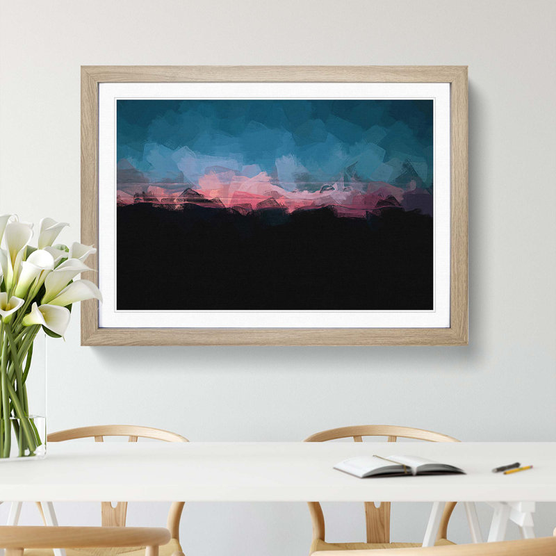 The Lake District in Abstract - Picture Frame Graphic Art Print, 27cm H x 36cm W x 2cm D, Oak Framed