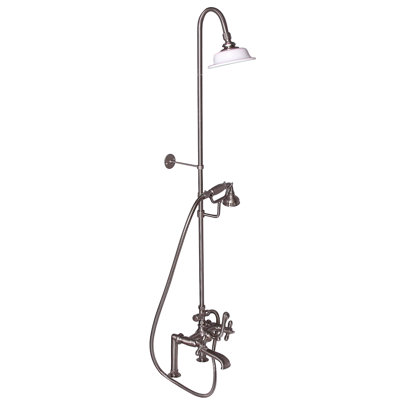 3 Handle Bathroom Clawfoot Tub Faucet with Diverter