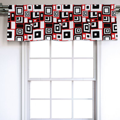 Sateen Geometric Ruffled Window Valance