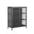 Benoite 40.04-inch Black Two Door Metal Storage Cabinet with Fluted Clear Doors and Gold Handles-959007288
