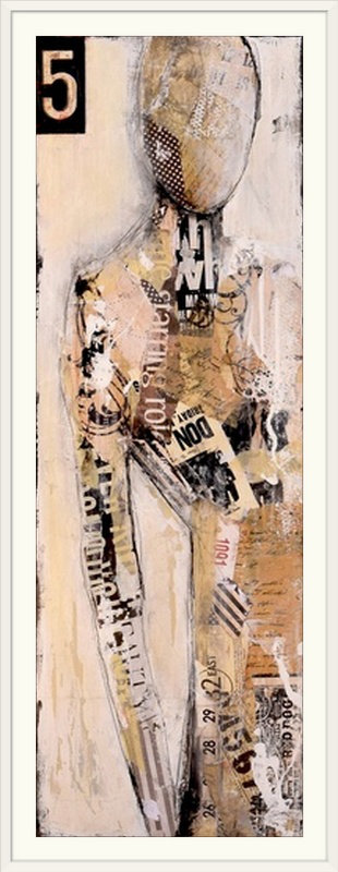 «Urban V» par Frisco, impression, H 56 po x l 24 po x P 1 po, Cadre blanc