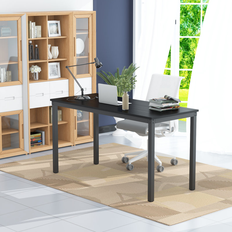 Albertdine Metal Base Writing Desk, Black Oak, 30" H x 55" W x 24" D