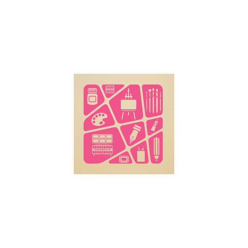 Abstract Wall Decal, Pink