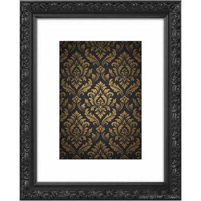 Ornate Vintage Picture Frame with Mat for Wall and Tabletop Display
