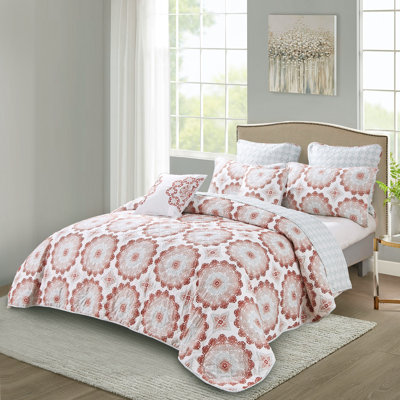 7 Piece Delia Printed Microfiber Quilts Set