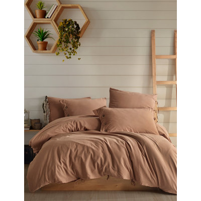 Ensemble de housse de couette Monarch 100% lin de coton lavé, très doux, confortable, chic, léger, 5 pièces, 2 taies d'oreiller, 2 taies d'oreiller, 1 housse de couette, ensemble de literie