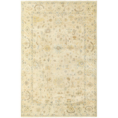 Presley Hand-Knotted Wool Beige/Gray Area Rug