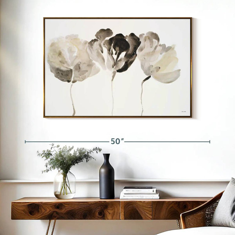 Trio en lumière, Cadre flottant doré, 40 po x 27 po