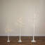 4Ft. 6Ft. 8Ft. Pre-Lit Artificial White Birch Trees With LED Lights - Set Of 3