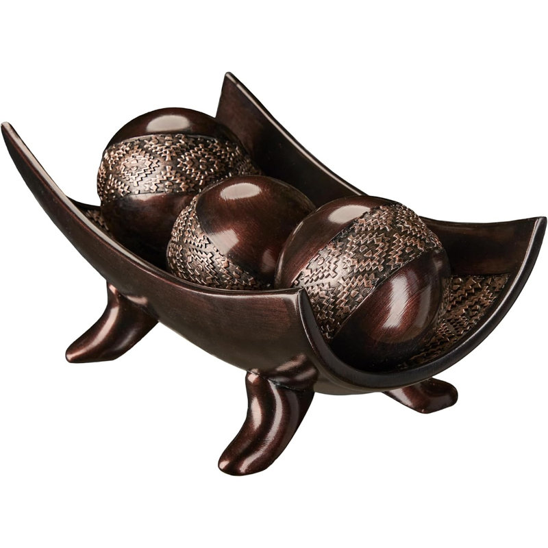 Creative Scents Dublin Decorative Balls Set of 3, Brown
