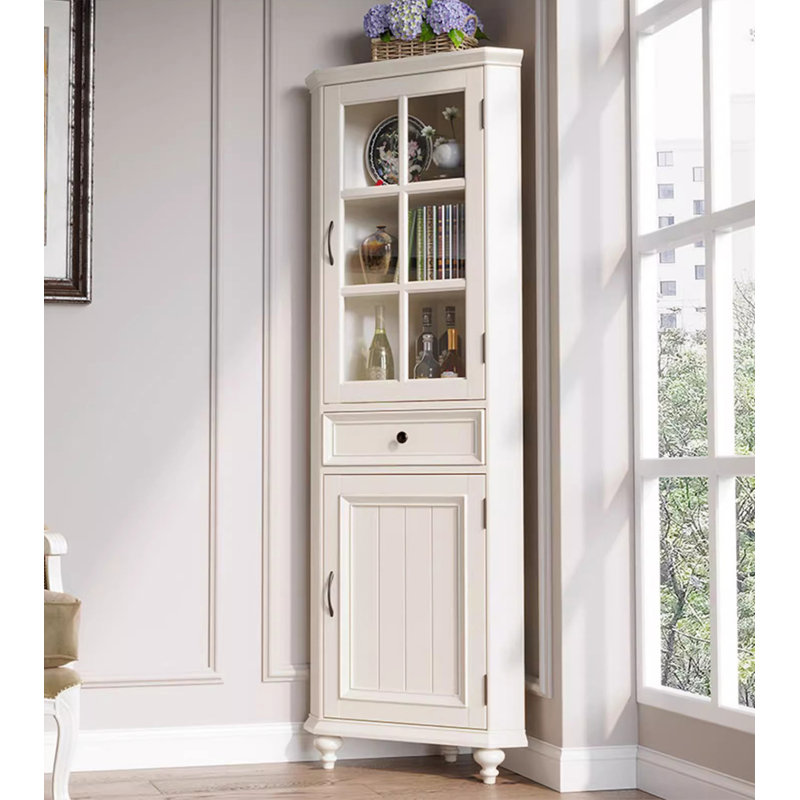 Vitrine de coin 70,08 po, Blanc