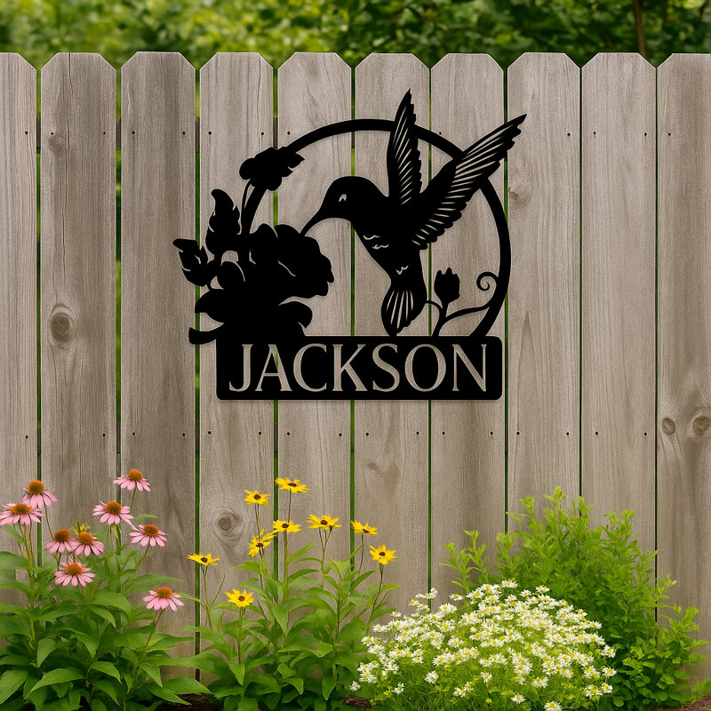 Décoration murale monogramme colibri, H 18 po x l 18 po x P 1 po, Oui