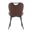 Ensemble de 4 chaises de salle à manger en polyuréthane brun avec poignée intégrée. Cadre en métal noir, pieds réglables. Chaises de salle à manger à domicile avec coussin confortable extra-large, polyvalent pour de multiples cas de figure.