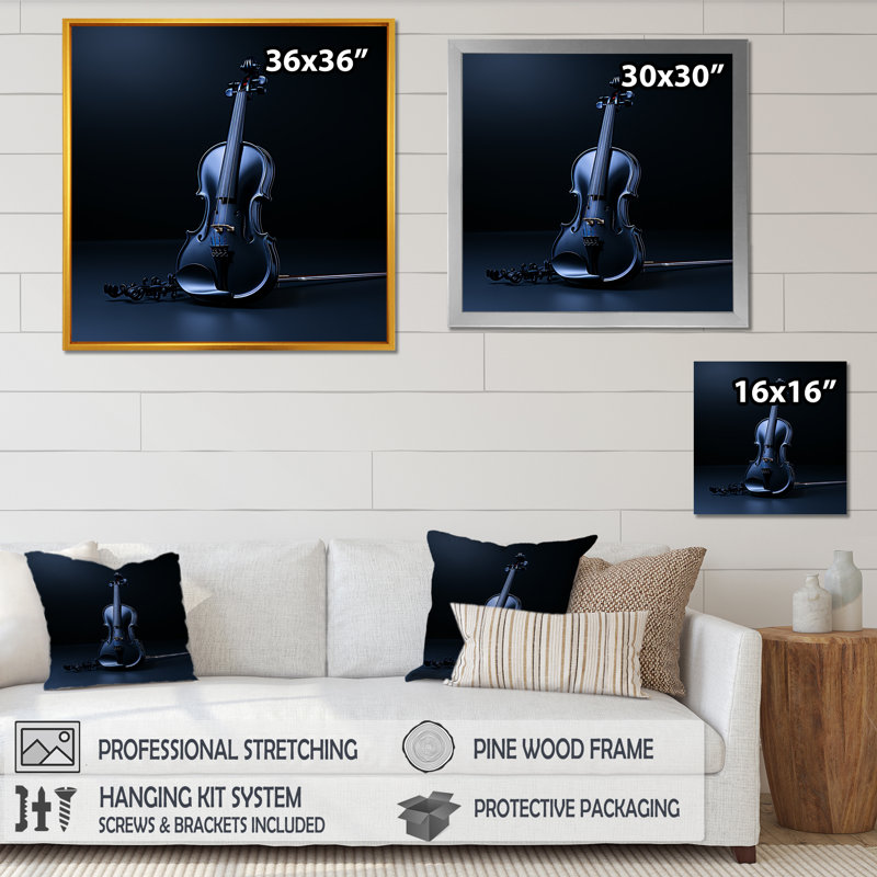 Minimaliste ébène, violon, vibrations I - fruits, art mural, Cadre simple noir, H 16 po x l 16 po x P 1 po