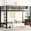 Lit mezzanine simple en métal noir TG