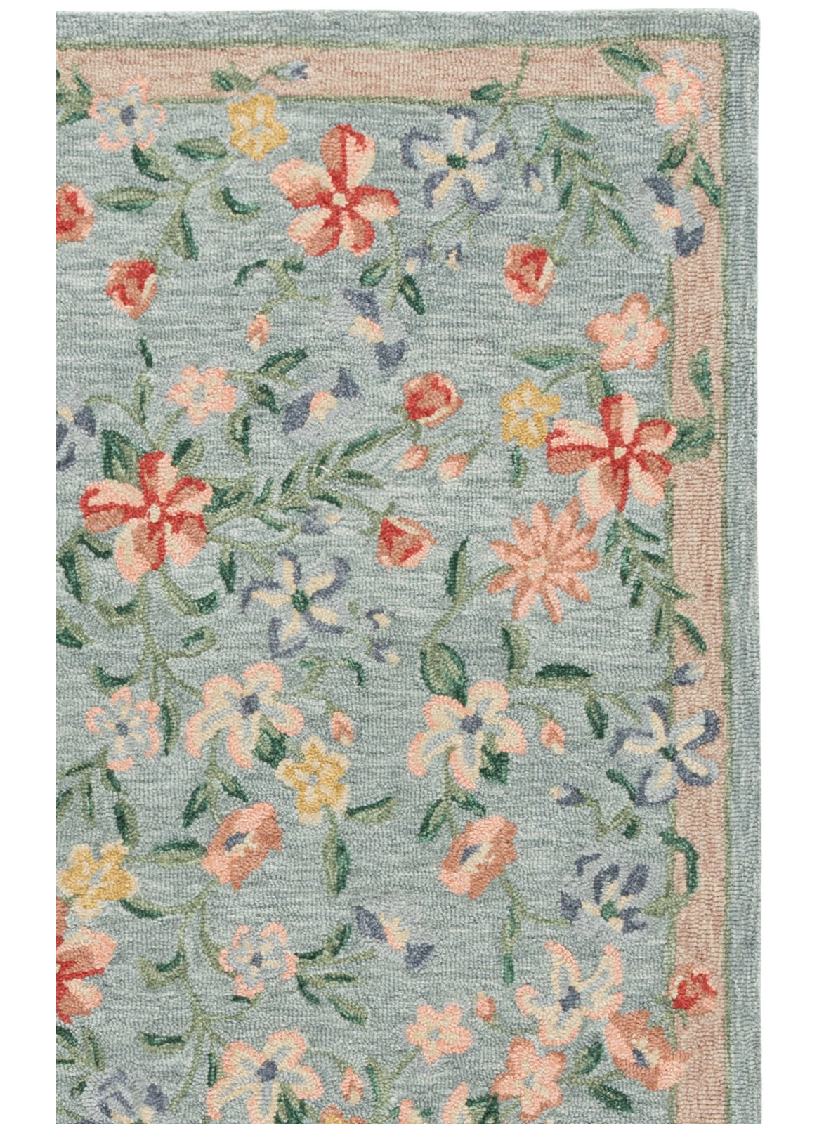 Martha Stewart Hand-Tufted Floral Wool Rug, Square 6'