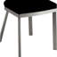 Chaises de salle à manger en métal avec dossier ovale, couleur argent, rembourrage en microfibre, siège noir, 2 chaises à dossier moderne, métal, rembourrées 2