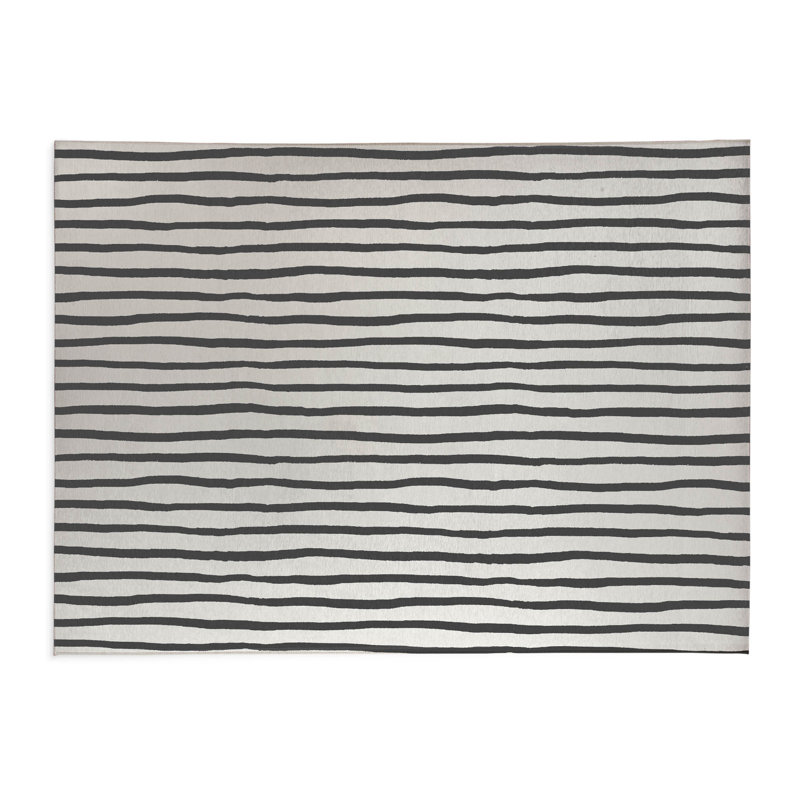 Tapis de bureau léger Spinal Row, L 7 pi x L 5 pi, Ivoire/gris anthracite
