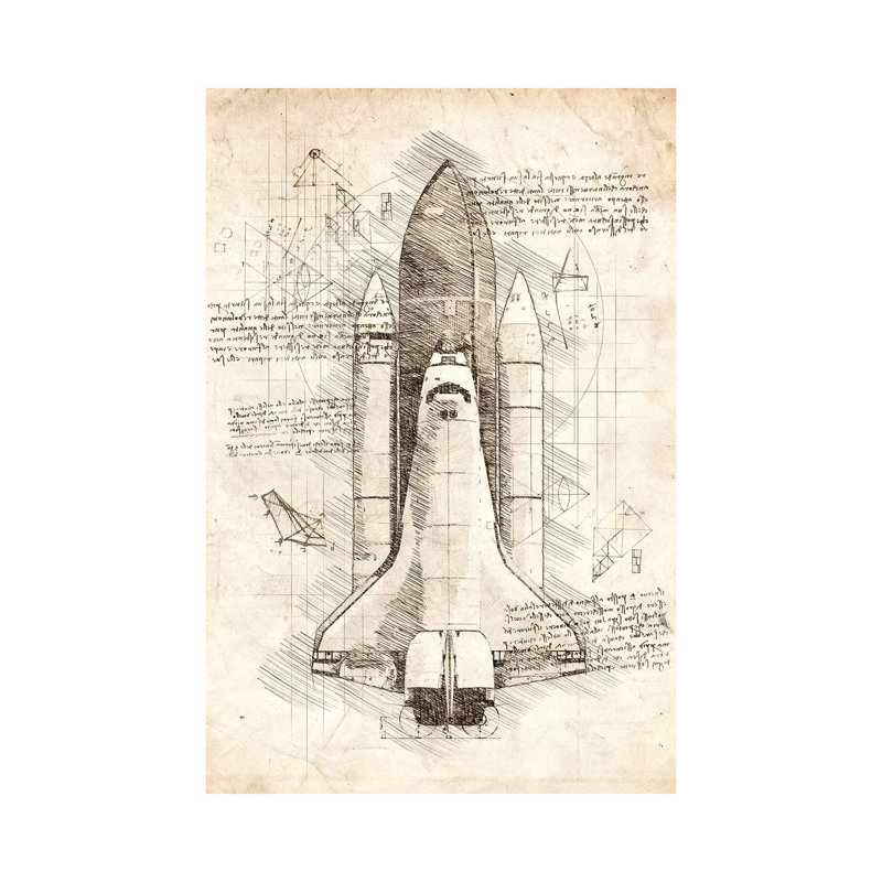"Navette spatiale" par Cornélin, impression sur toile tendue, H 40 po x l 26 po x P 1,5 po