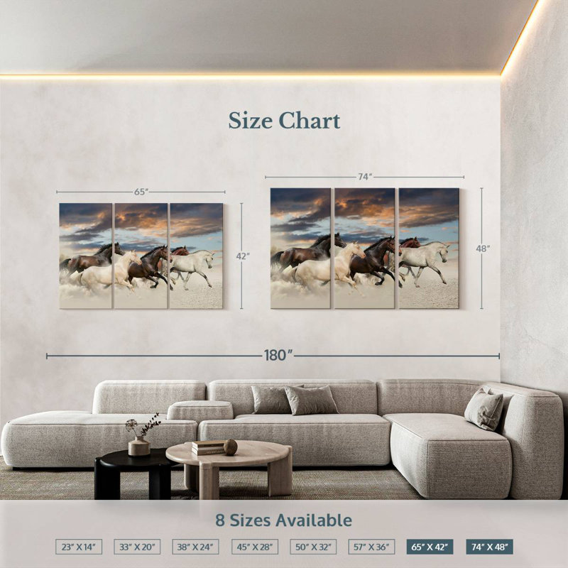 Galloping Desert Horses, 42" H x 65" W