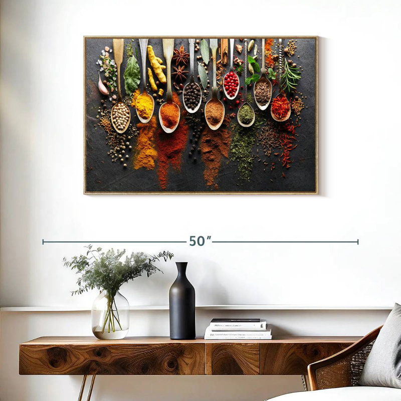 Choice Of Spices, Floating Frame Natural Wood, 31" X 21"