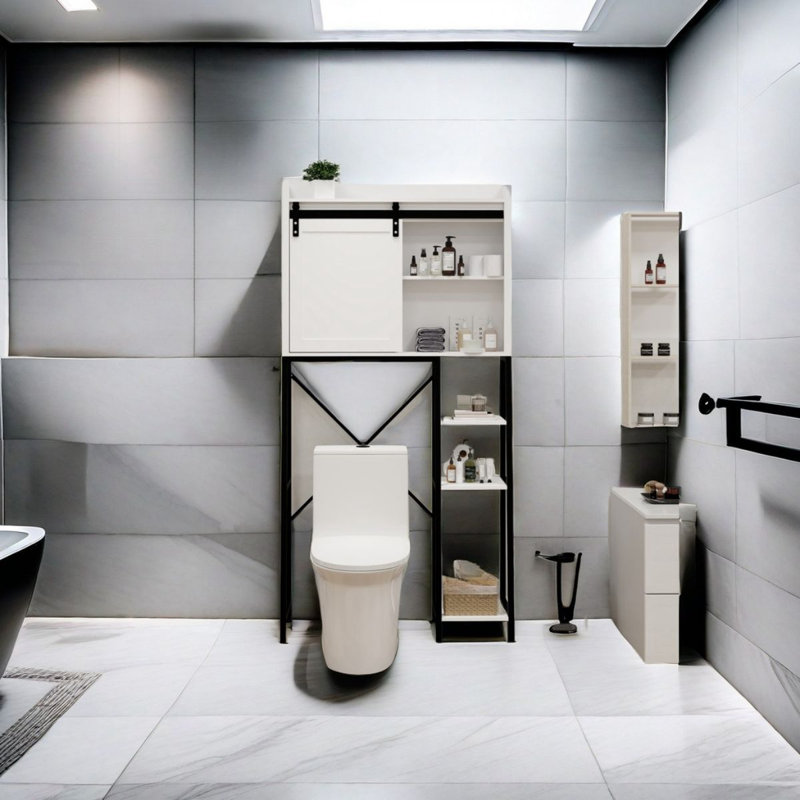 Rangement autoportant au-dessus de la toilette en panneau de fibres à densité moyenne Alecha