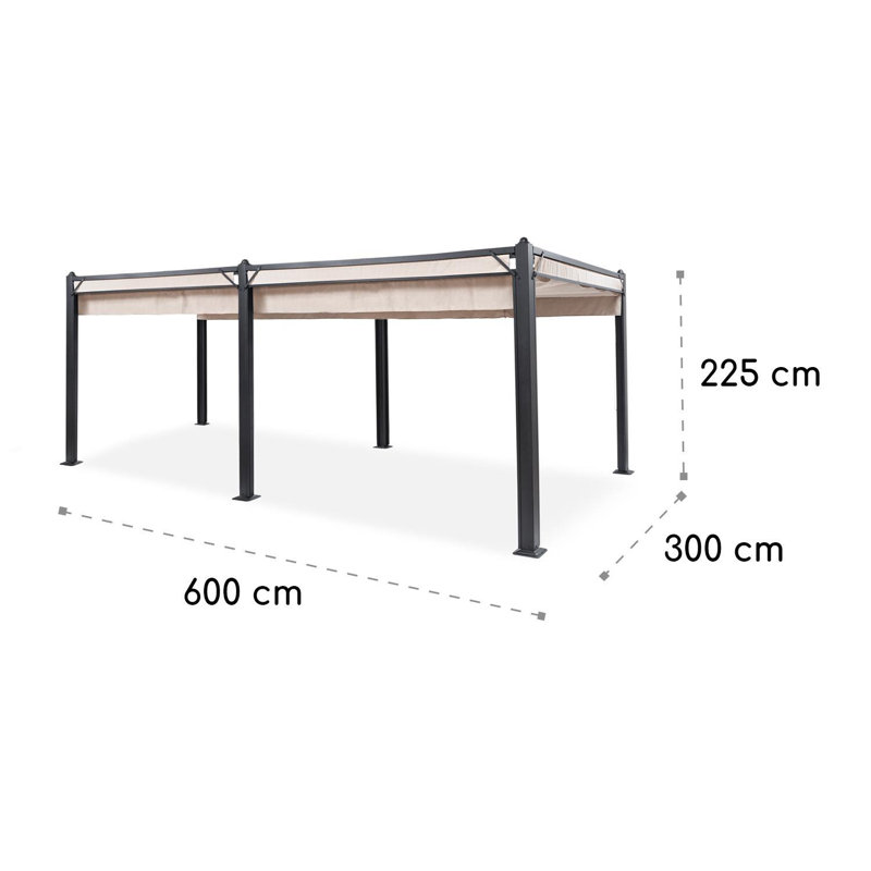 600 cm x 300 cm Pavillon Pantheon Cortina aus Aluminium, Beige