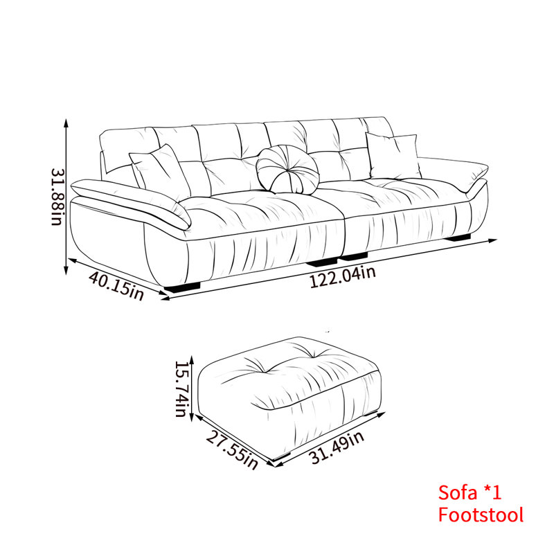 Newby, 31.88” H x 122.04” W x 40.15” D