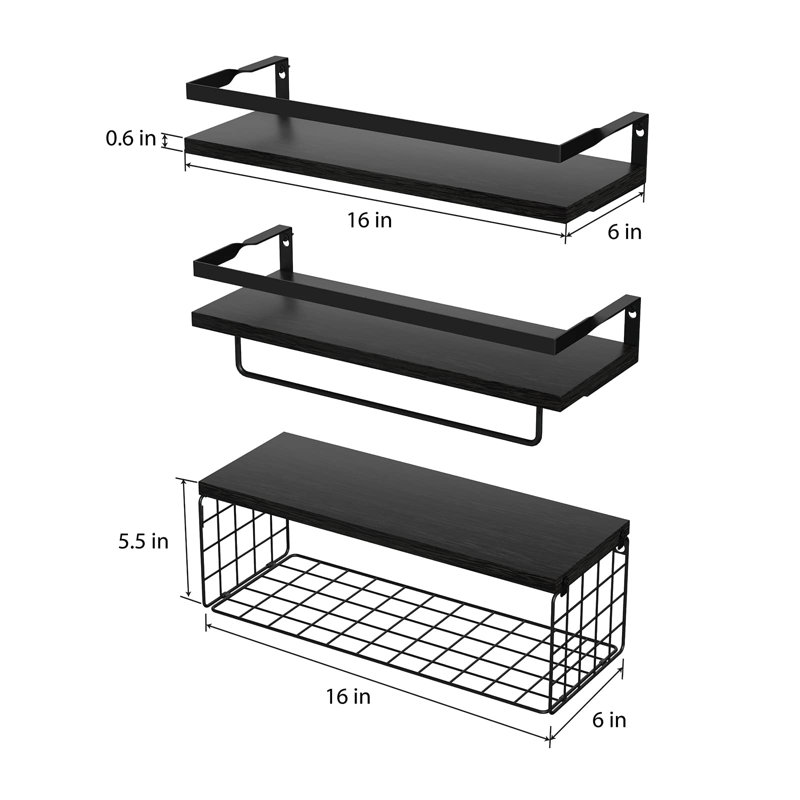 Sumnima Floating Shelf, Black