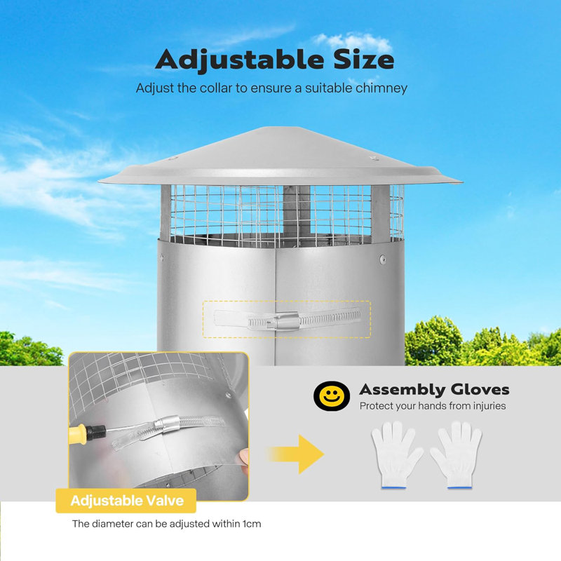 Ensemble de ventilation en acier Trikomou, H 7,9 po x l 13,6 po x P 13,6 po