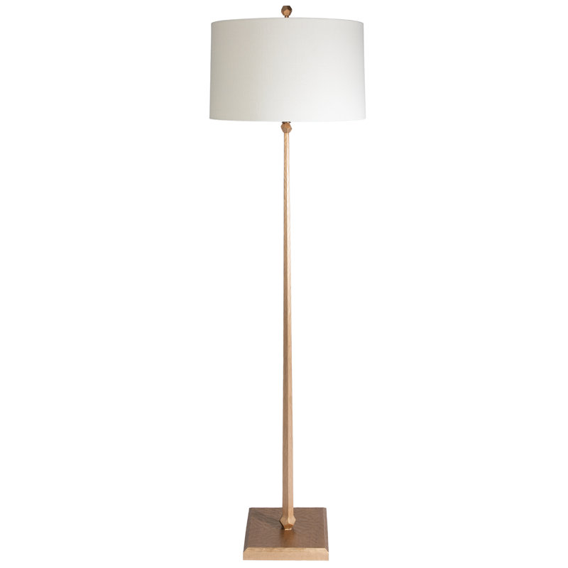Floor Lamp, Gilded Iron, Oatmeal
