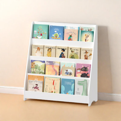 4-Tier Bookshelf for Kids Book and Toy Display and Organization by Ebern Designs