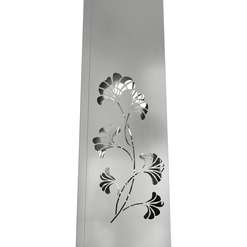 Solar Powered Steel Pathway Light, 50cm H x 18cm W x 18cm D, Light Silver