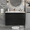 Meuble-lavabo de 30 pouces avec lavabo en céramique, tiroirs pleine extension, glissières à fermeture en douceur et conception cannelée en blanc